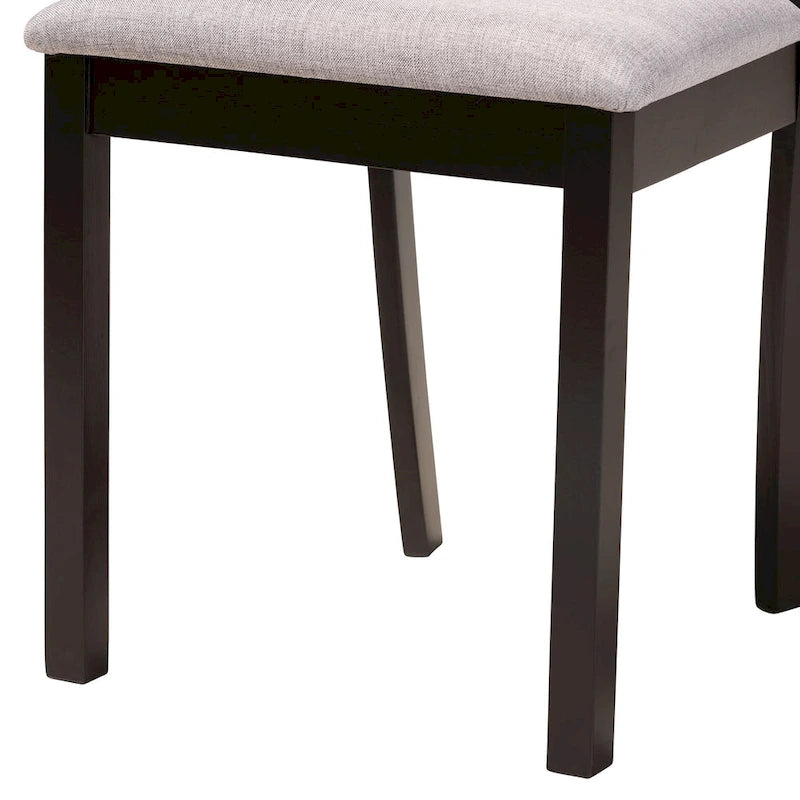 Luise Modern and Contemporary 5-Piece Wood Dining Set-Grey/Dark Brown