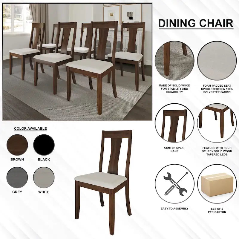 CraftPorch Vintage Style 7-piece Wooden Dining Set