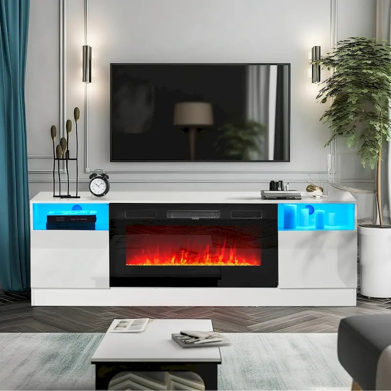 70 Fireplace TV Stand with 36 Electric Fireplace