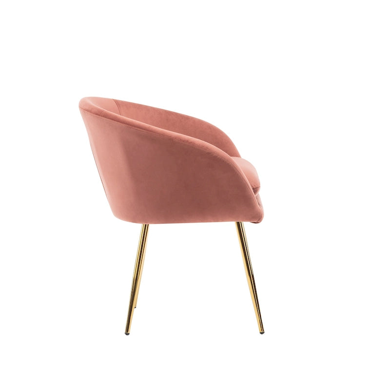 Porthos Home Lakia Dining Chairs, Velvet Upholstery, Gold Metal Legs