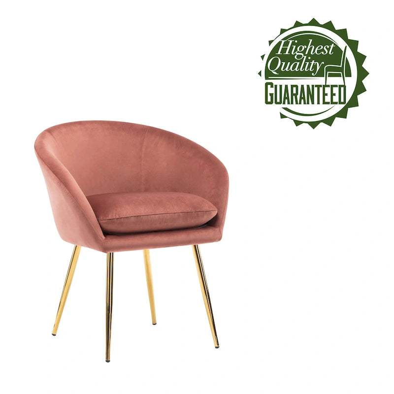 Porthos Home Lakia Dining Chairs, Velvet Upholstery, Gold Metal Legs
