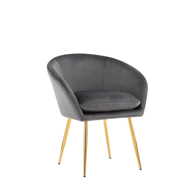 Porthos Home Lakia Dining Chairs, Velvet Upholstery, Gold Metal Legs
