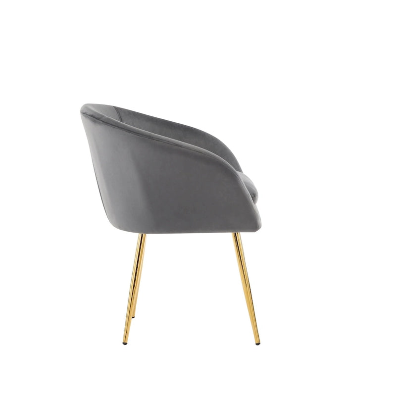 Porthos Home Lakia Dining Chairs, Velvet Upholstery, Gold Metal Legs