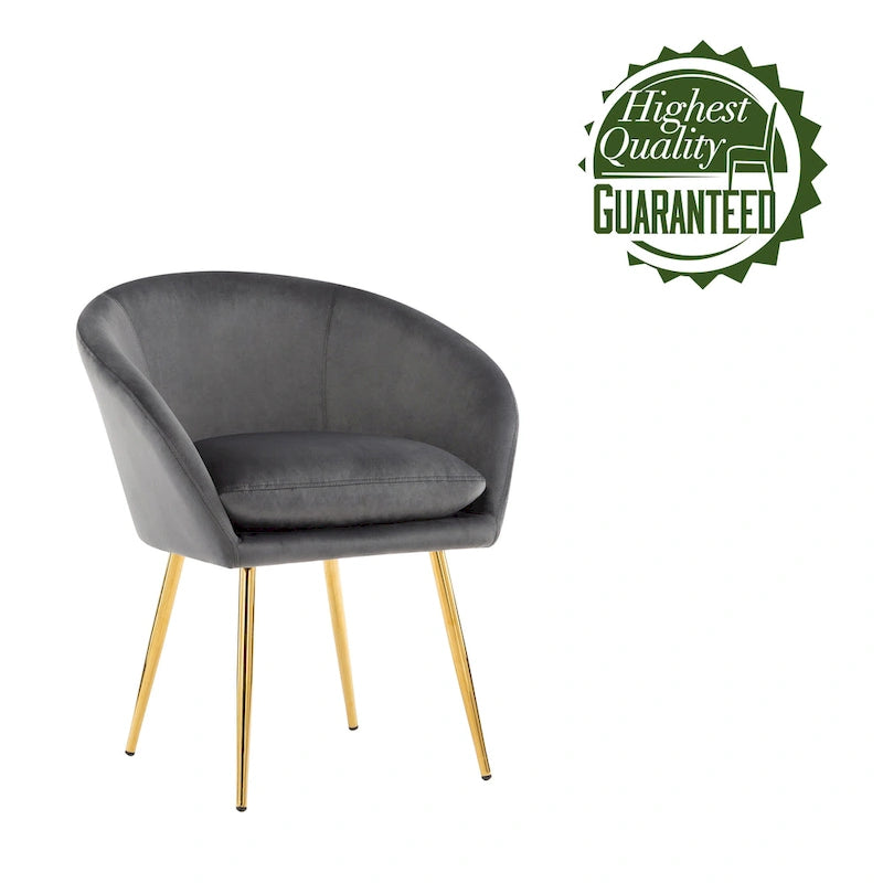 Porthos Home Lakia Dining Chairs, Velvet Upholstery, Gold Metal Legs