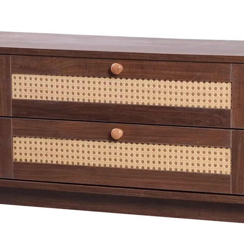 Modern Farmhouse Media Console with Solid Wood Legs