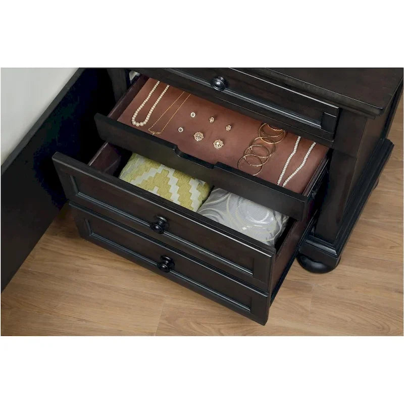 Brandie 6 Piece Grayish Brown Modern Storage Sleigh Platform Bedroom Set
