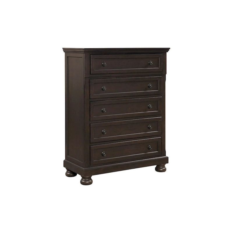 Brandie 6 Piece Grayish Brown Modern Storage Sleigh Platform Bedroom Set