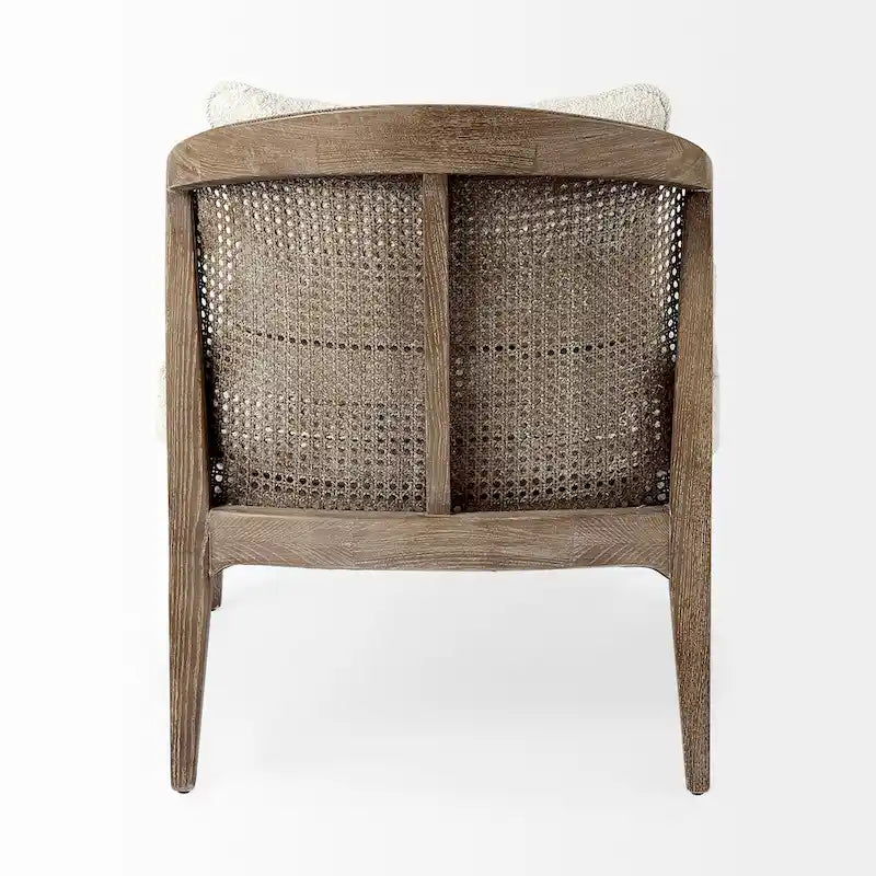 Landon Wood and Fabric w/Cane Accent Chair