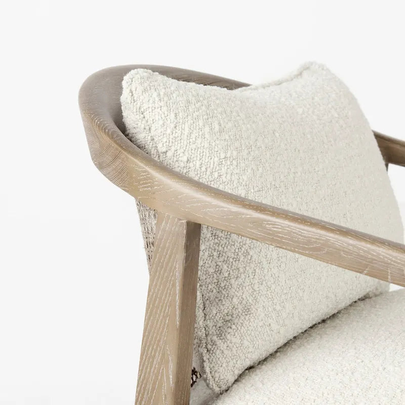 Landon Wood and Fabric w/Cane Accent Chair