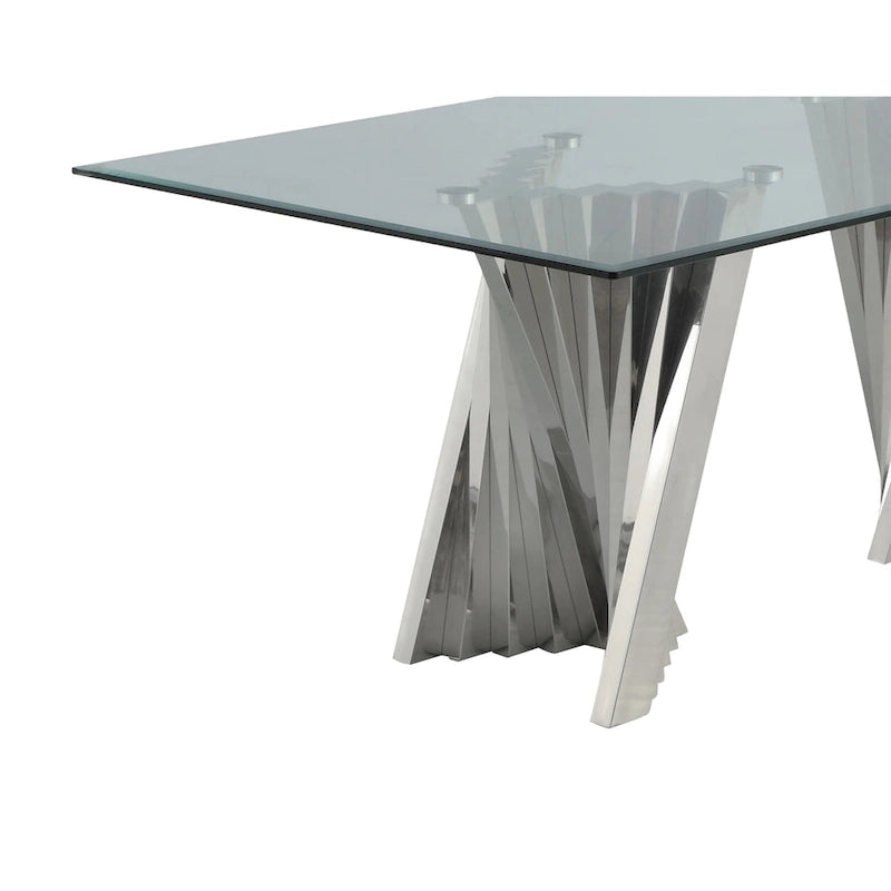 Best Quality Furniture Modern Glass Coffee Table w/ Spiral Base - Coffee Table