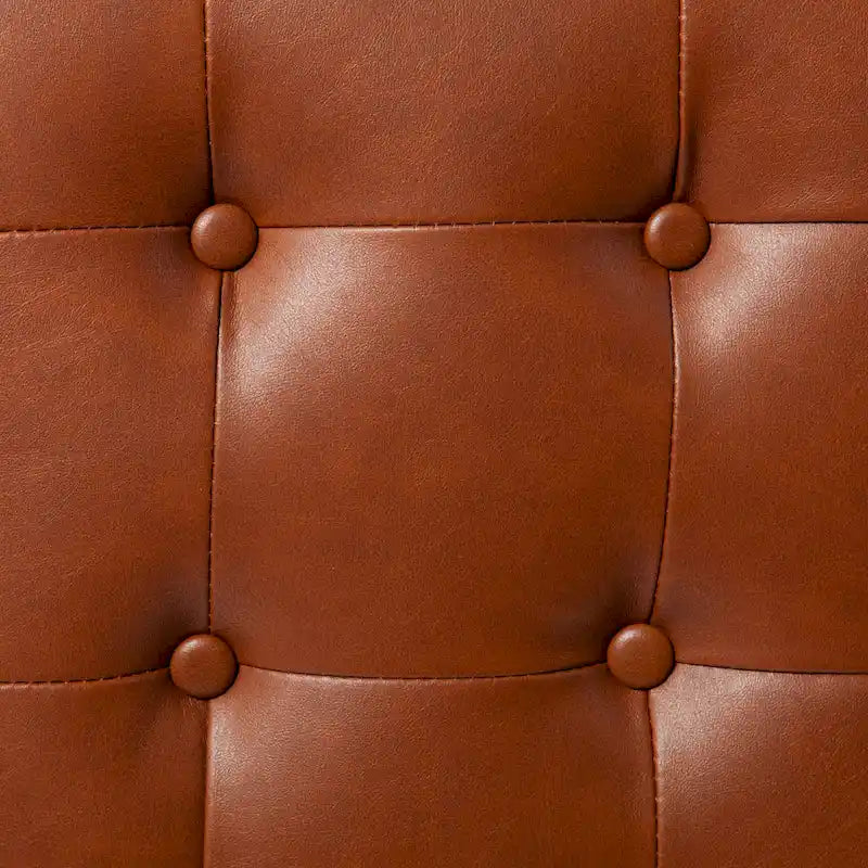 SEI Furniture Healy Saddle Brown Mini Ottoman
