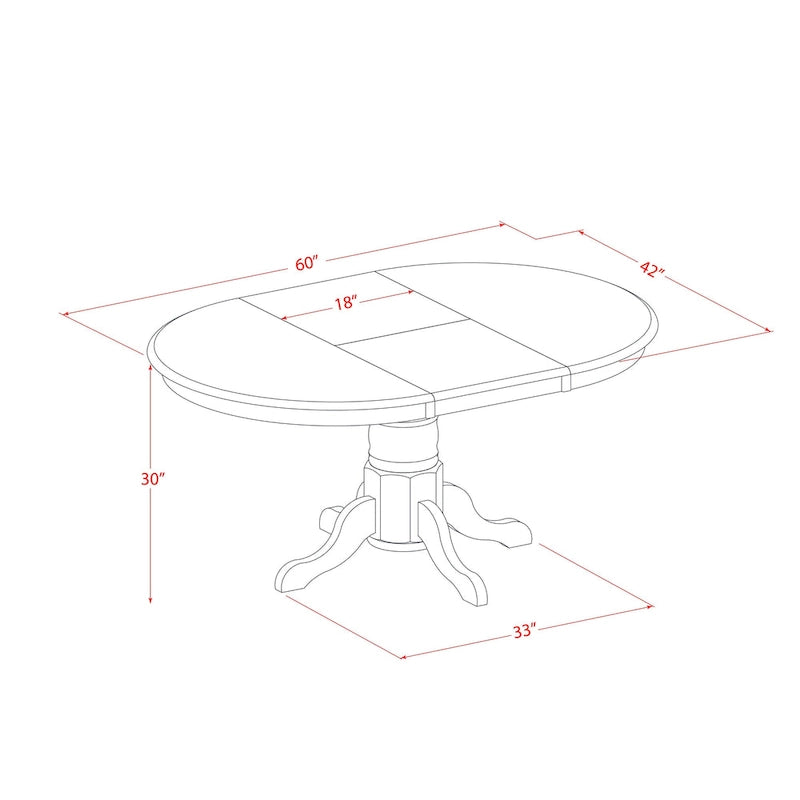 East West Furniture Dining Table Set- an Oval Kitchen Table and Kitchen Chairs, 42x60 Inch, Black & Cherry(Pieces Options)