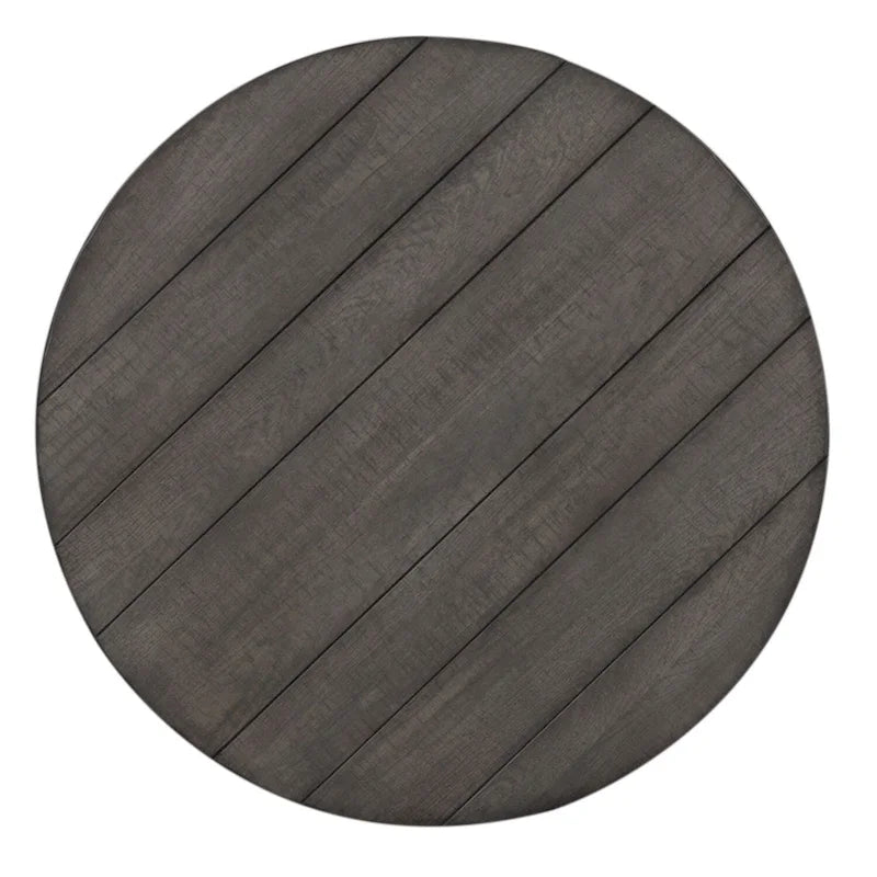 Modern Farmhouse Dusty Charcoal Distressed Splay Leg Round Cocktail Table