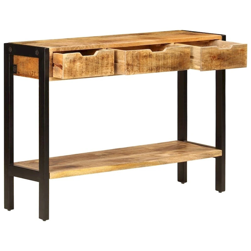 vidaXL Sideboard with 3 Drawers 43.3x13.8x29.5 Solid Mango Wood