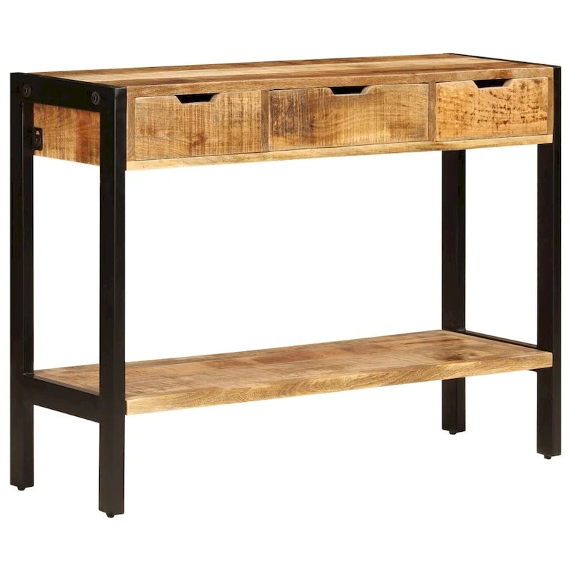 vidaXL Sideboard with 3 Drawers 43.3x13.8x29.5 Solid Mango Wood