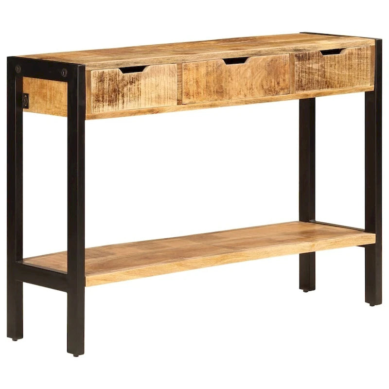 vidaXL Sideboard with 3 Drawers 43.3x13.8x29.5 Solid Mango Wood