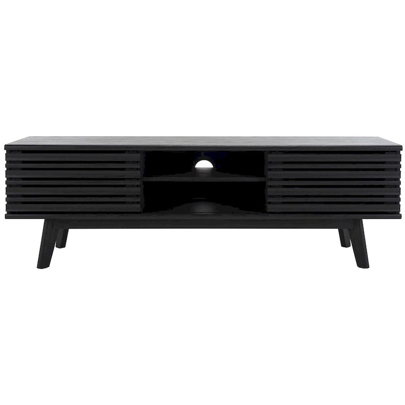 SAFAVIEH Teela Walnut 59-inch Storage Media TV Stand - 59 W x 15 L x 19 H - 59Wx15Dx19H