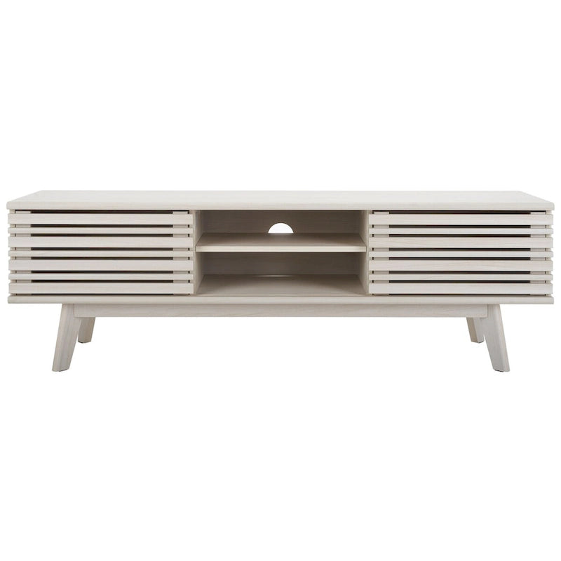 SAFAVIEH Teela Walnut 59-inch Storage Media TV Stand - 59 W x 15 L x 19 H - 59Wx15Dx19H