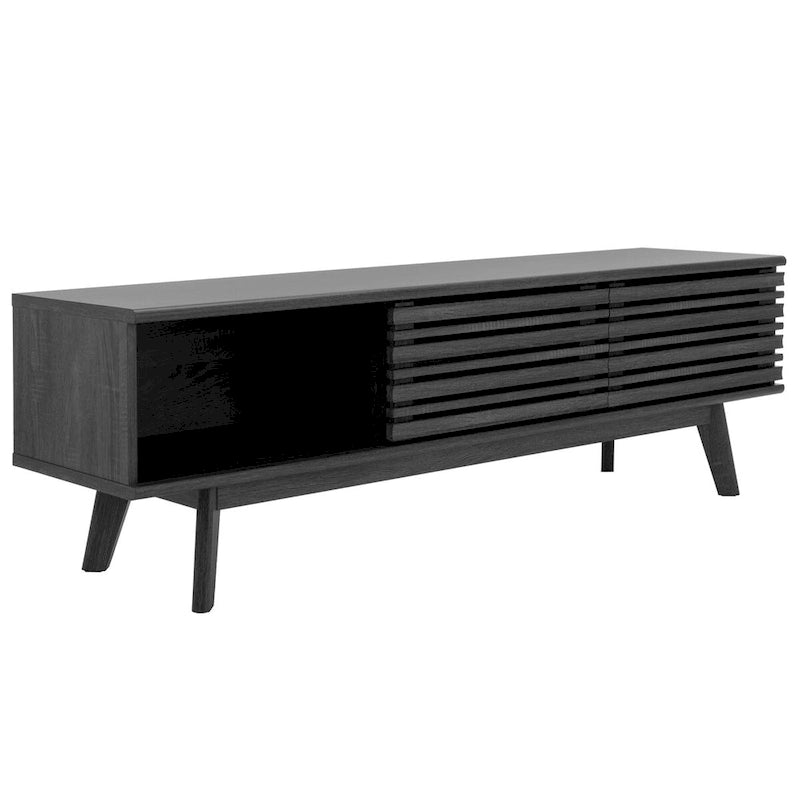 SAFAVIEH Teela Walnut 59-inch Storage Media TV Stand - 59 W x 15 L x 19 H - 59Wx15Dx19H