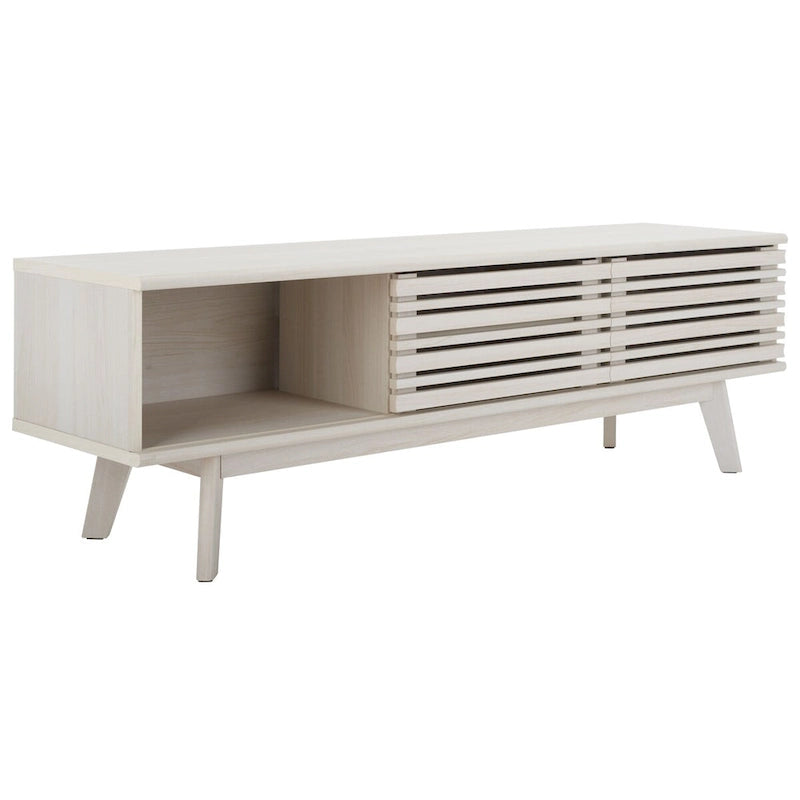 SAFAVIEH Teela Walnut 59-inch Storage Media TV Stand - 59 W x 15 L x 19 H - 59Wx15Dx19H