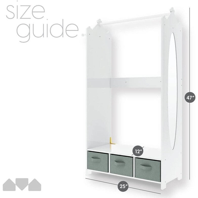 Dress Up Storage Kids Costume Organizer Center - 12D x 25W x 47H