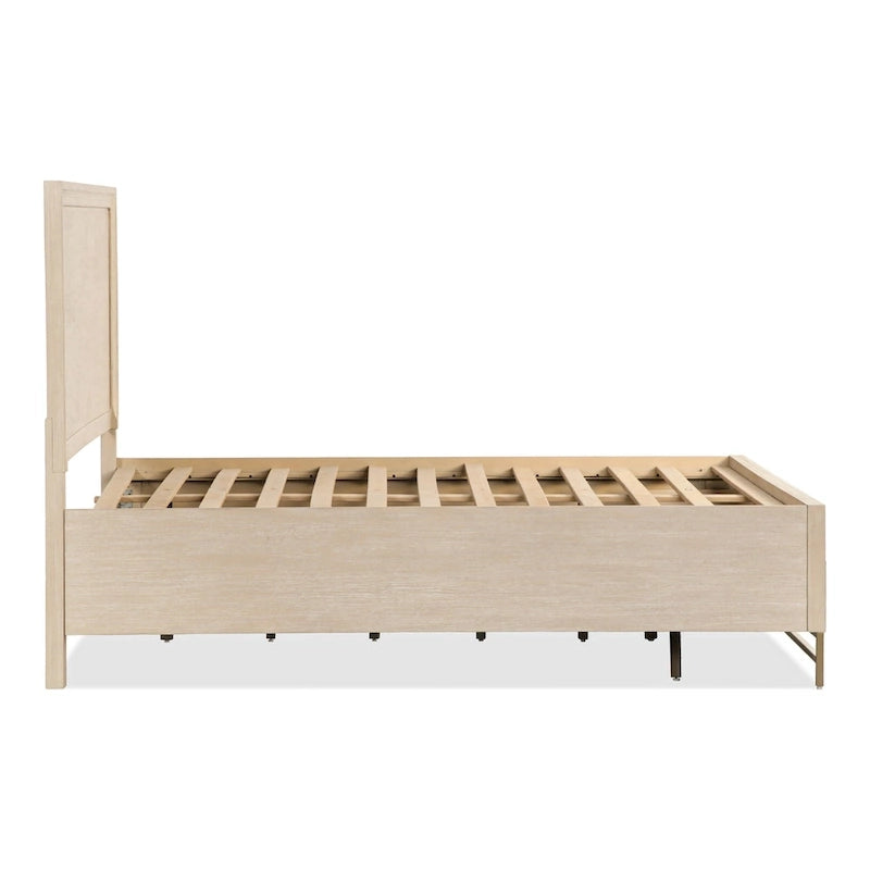 Furniture of America Drayden Transitional Oak Solid Wood 3-Piece Bed and 2 Nightstand Bedroom Set