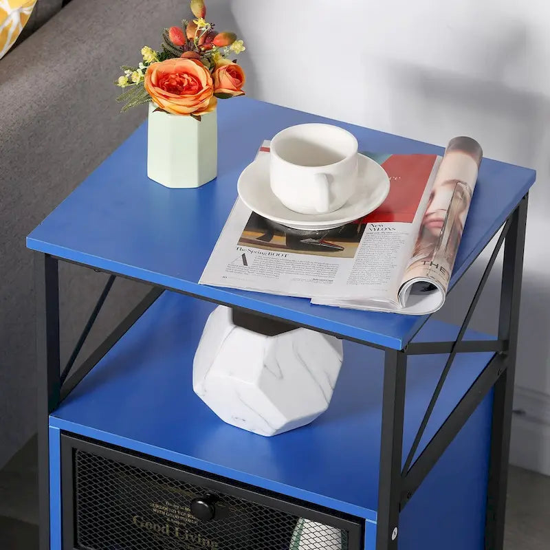 Javlergo Nightstand with 2 Drawers and Storage Shelf for Bedroom, Small Night Stands, Bed Side Table
