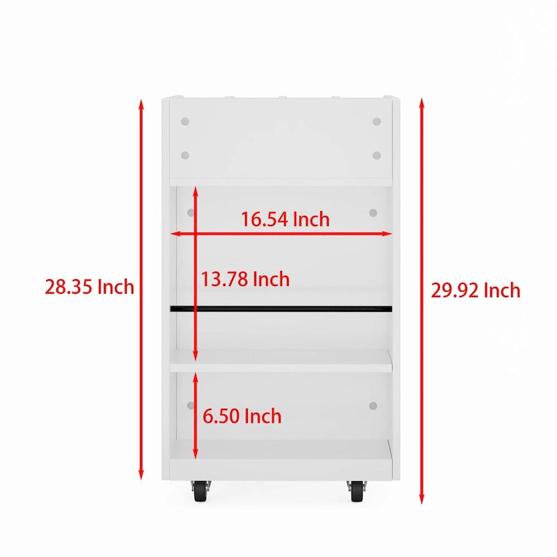 4 Tier Kitchen Island Cart with Spice Rack & Locking Casters,Simple Design Mobile Kitchen Storage Islands