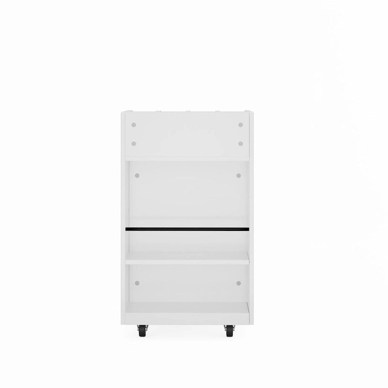 4 Tier Kitchen Island Cart with Spice Rack & Locking Casters,Simple Design Mobile Kitchen Storage Islands
