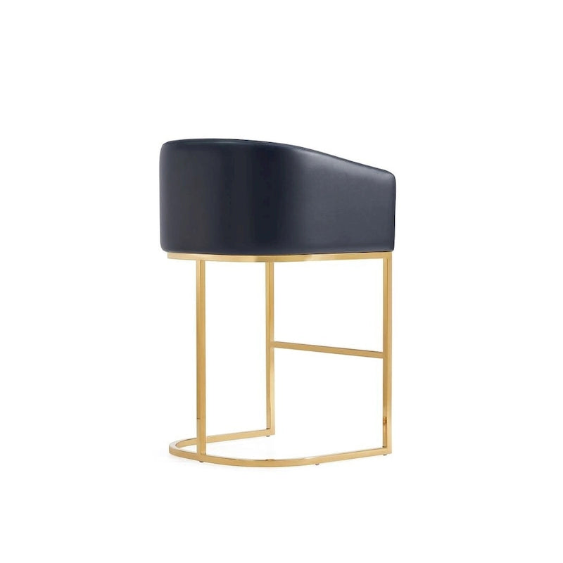 Manhattan Comfort Louvre Mid-Century Modern Leatherette Upholstered Counter Barstool