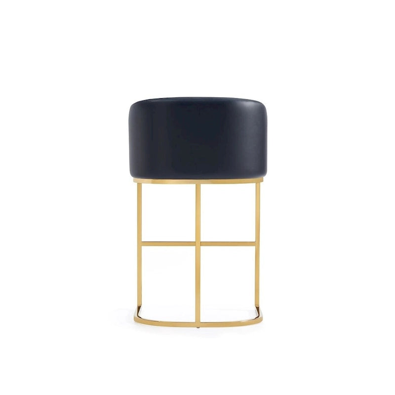 Manhattan Comfort Louvre Mid-Century Modern Leatherette Upholstered Counter Barstool
