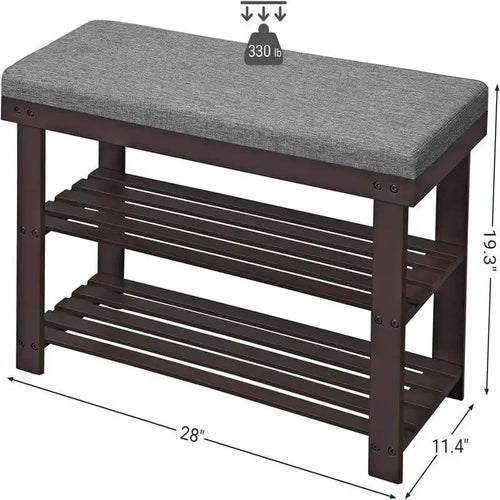 3-Tier Shoe Rack - 11.4D x 28W x 19.3H