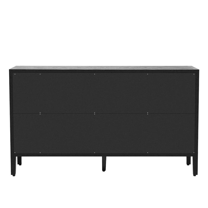 34 Tall MDF 3-door Accent Cabinet with Adjustable Shelf