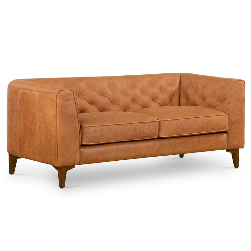 Poly & Bark Essex 74 Apartment Sofa - Full Grain Genuine Italian Leather