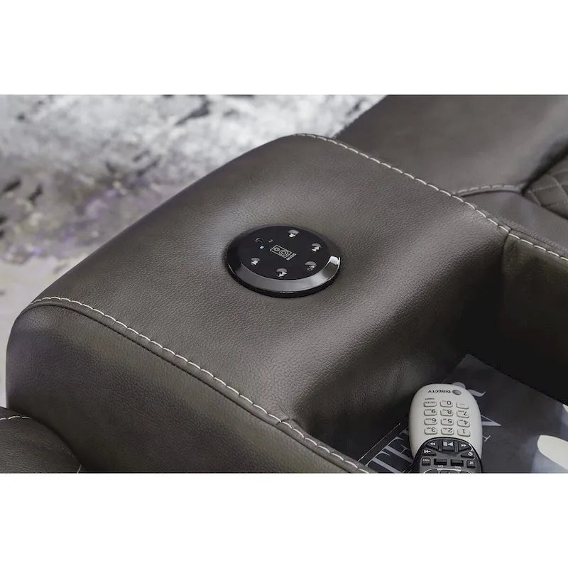Signature Design by Ashley Fyne-Dyme Power Reclining Loveseat with Console - 74W x 43D x 43H