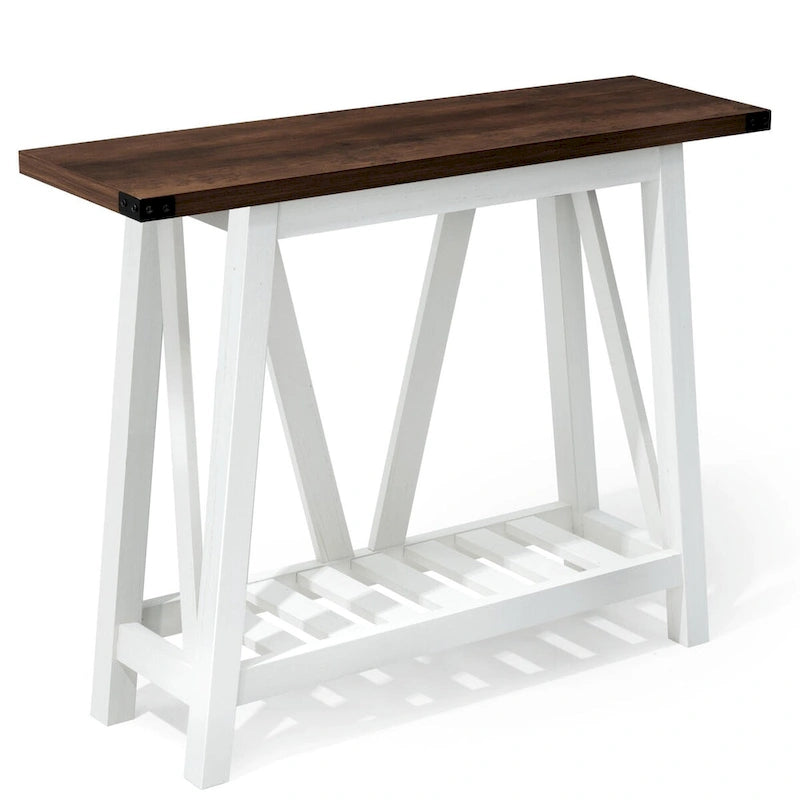 Crestlive Console Table, Entryway Table, Sofa Table with 2-Tier Storage