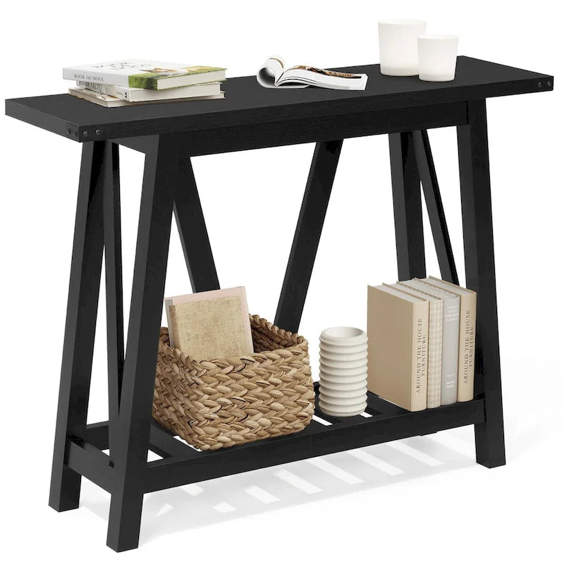 Crestlive Console Table, Entryway Table, Sofa Table with 2-Tier Storage