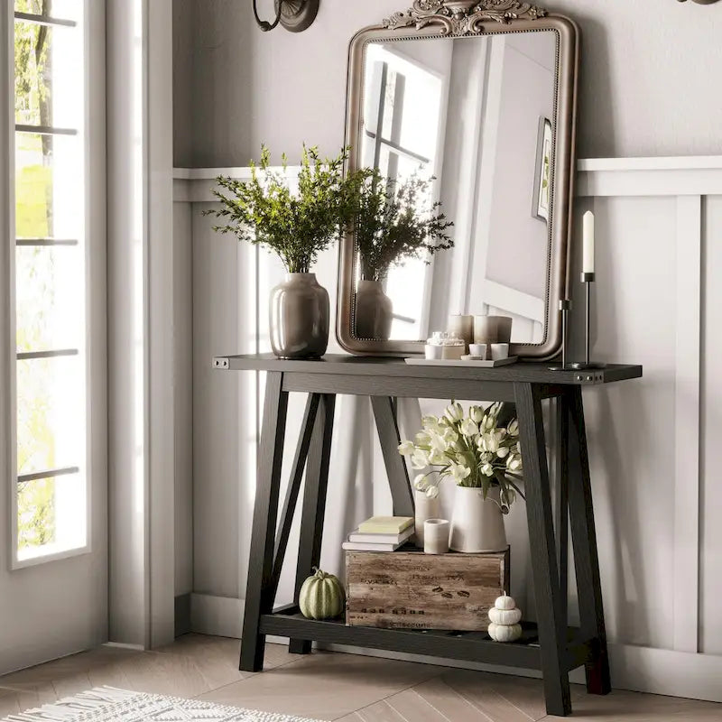 Crestlive Console Table, Entryway Table, Sofa Table with 2-Tier Storage