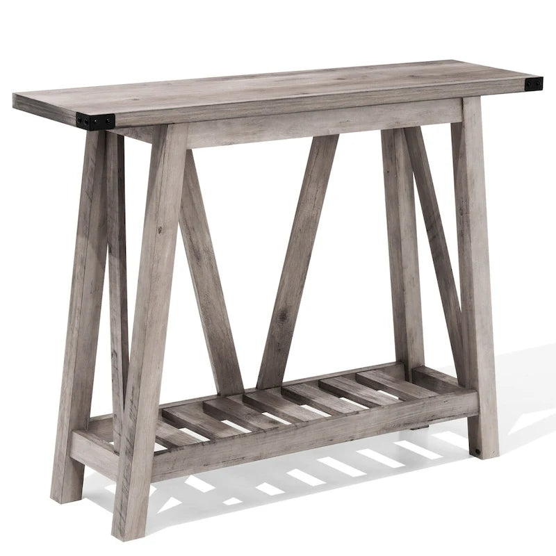 Crestlive Console Table, Entryway Table, Sofa Table with 2-Tier Storage