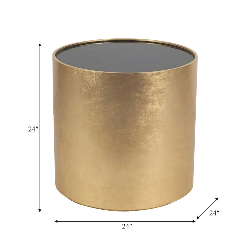Sagebrook Home Modern Glam Wood Round Glass Coffee and End Table