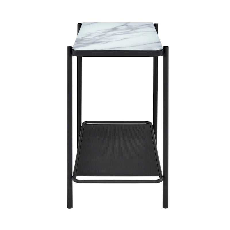 Puetz Contemporary White Glass Top 3-Piece Coffee Table Set by Furniture of America