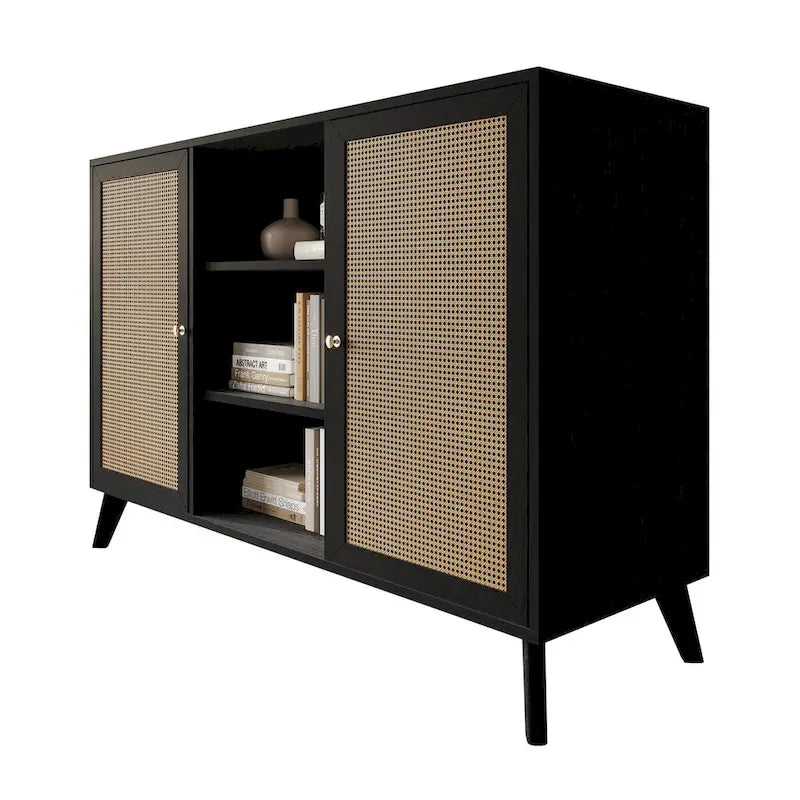 CraftPorch Mid-Century Modern Black SideBoard Cabinet