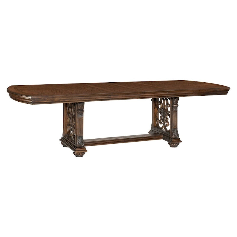9 PCS Dining Table w Extension Leaf 2x Armchairs and 6x Side Chairs