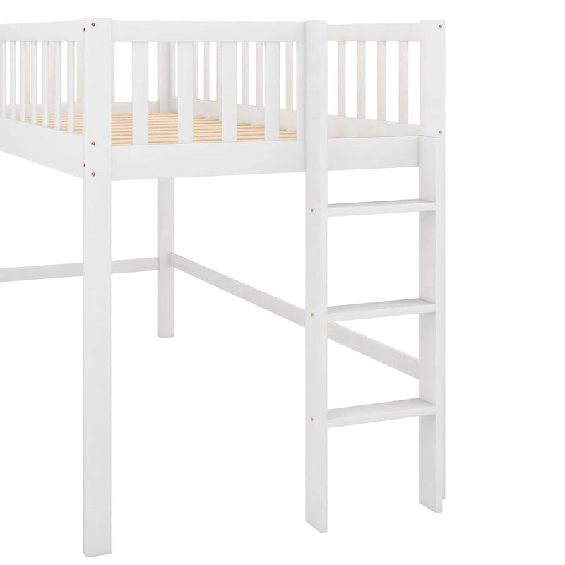Low Loft Bed with Ladder and Slide