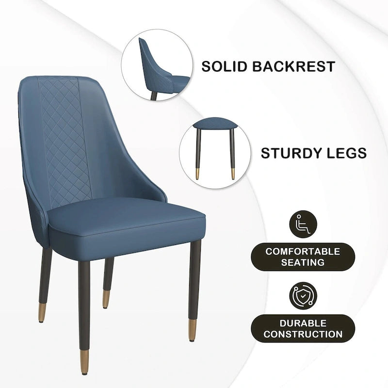 Allure Dining Chairs with Fabric/Leather Seat and Black Oak Wood Legs by LeisureMod