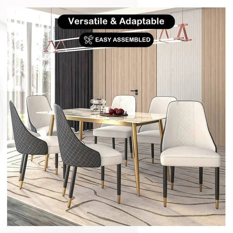 Allure Dining Chairs with Fabric/Leather Seat and Black Oak Wood Legs by LeisureMod