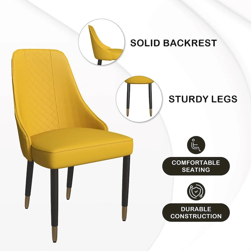 Allure Dining Chairs with Fabric/Leather Seat and Black Oak Wood Legs by LeisureMod