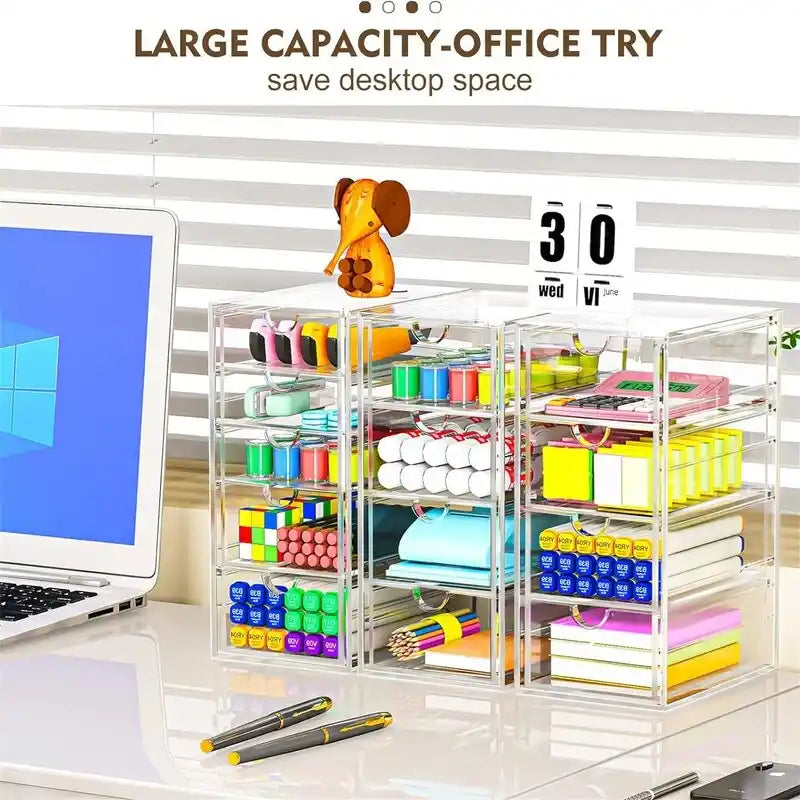 Desk Organizers And Accessories With 13 Drawers - 12.4D x 9.84W x 7H