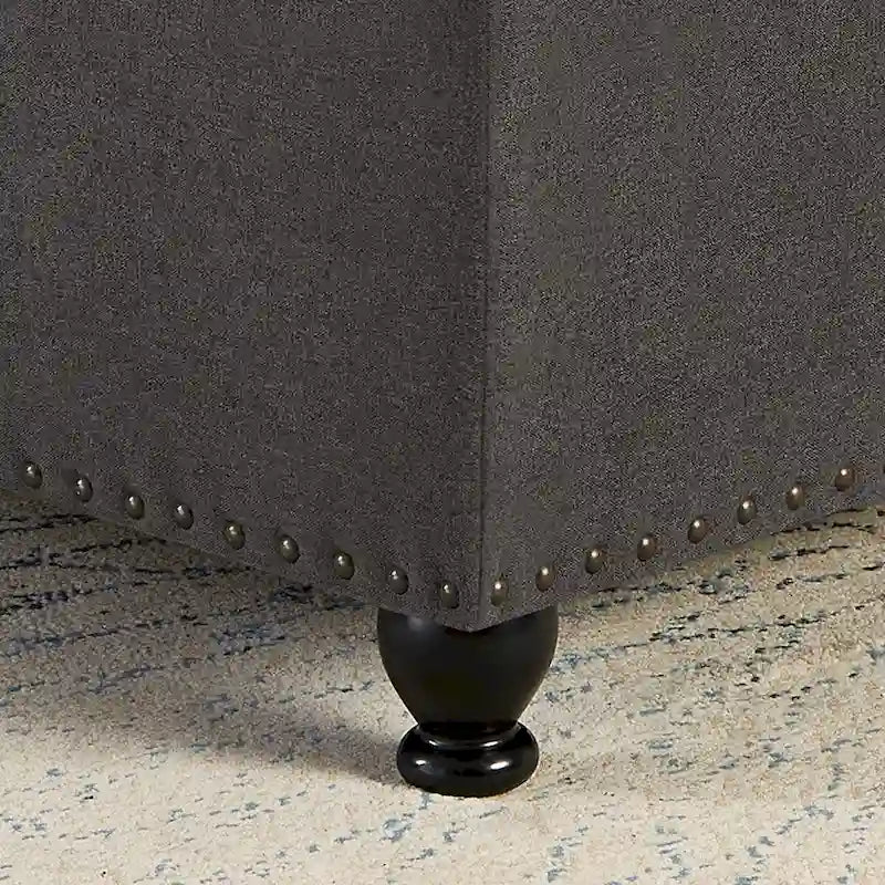 Large Square Storage Ottoman Upholstered Button Tufted Coffee Table - 30W x 30D x 18H.
