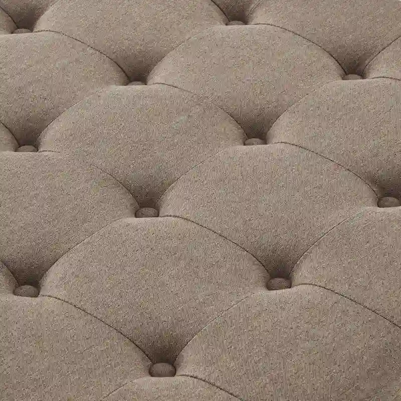 Large Square Storage Ottoman Upholstered Button Tufted Coffee Table - 30W x 30D x 18H.